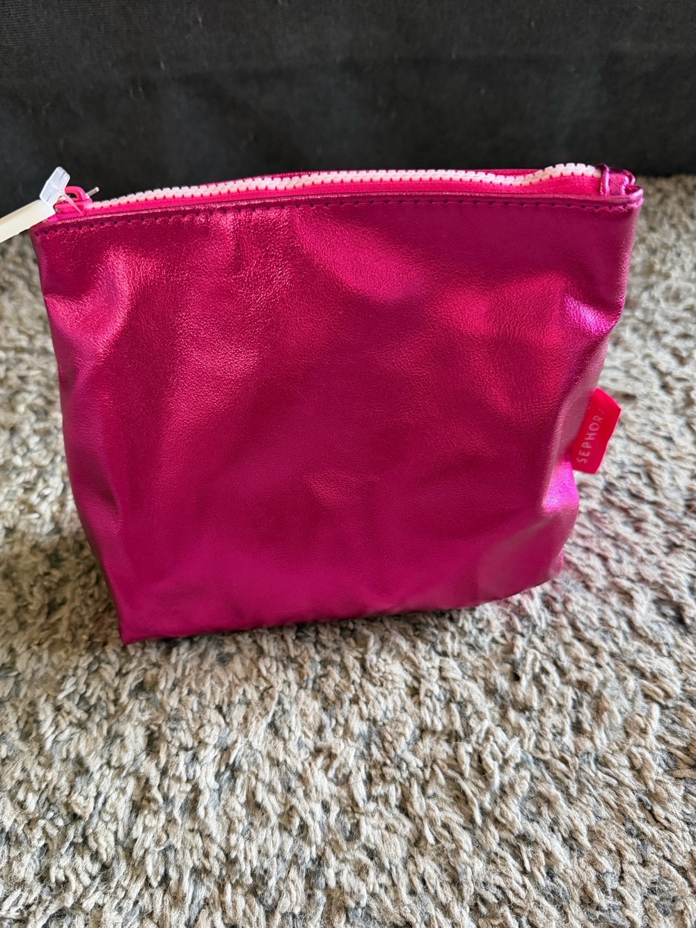 Hot Pink Metallic Cosmetic Pouch - SEPHORA